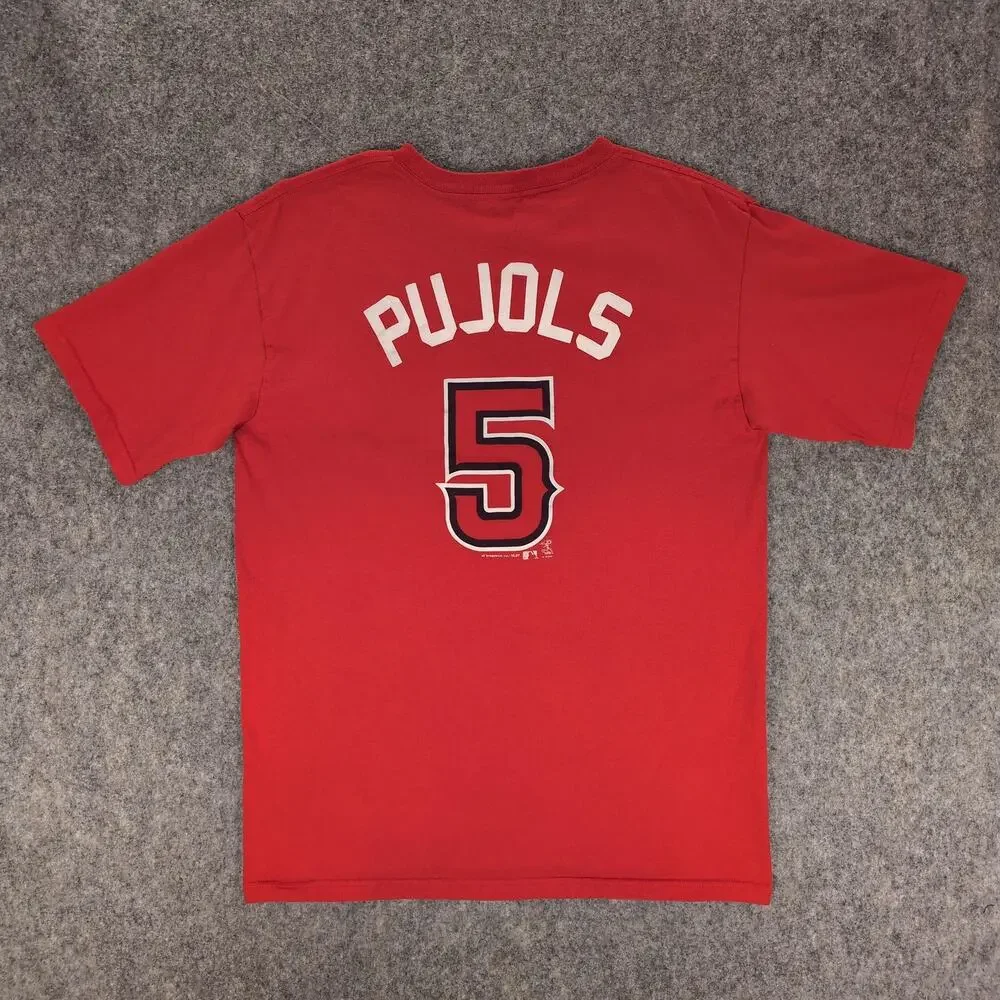 Los Angeles Angels Shirt Boys XL Red MLB Baseball Genuine Merchandise Pujols 5